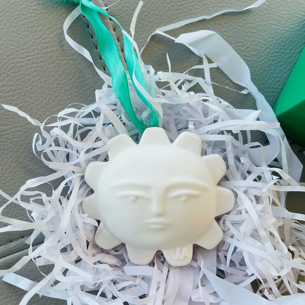 New in Box Jonathan Adler Matte Porcelain SUN Menagerie Christmas Ornament